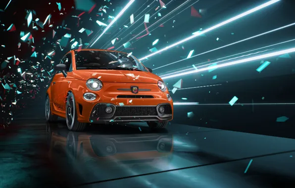 Picture Abarth, Front, Abarth 595, 2023, Orange livery, Orange livery