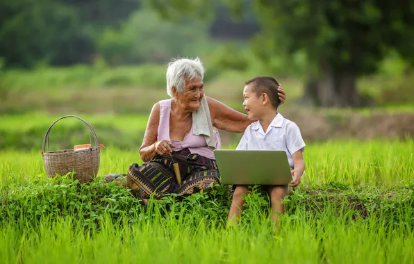 Field, landscape, child