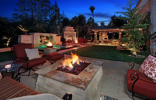 Picture lights, style, interior, the evening, veranda
