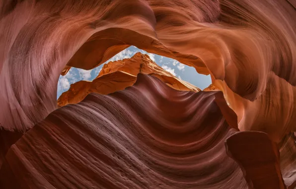 The sky, nature, rocks, canyon, cave