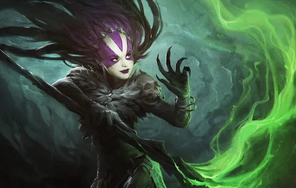 Look, magic, art, claws, staff, demoness