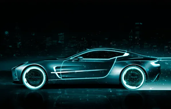 Picture style, neon, car, the throne, tron