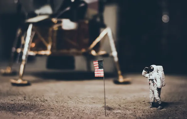 Astronaut, flag, America