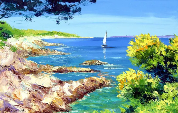 Sea, landscape, picture, sail, Jean-Marc Janiaczyk