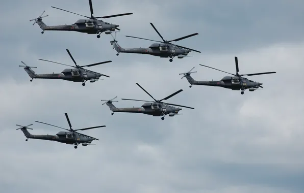 Flight, helicopters, shock, "The eagles", Mi-28N