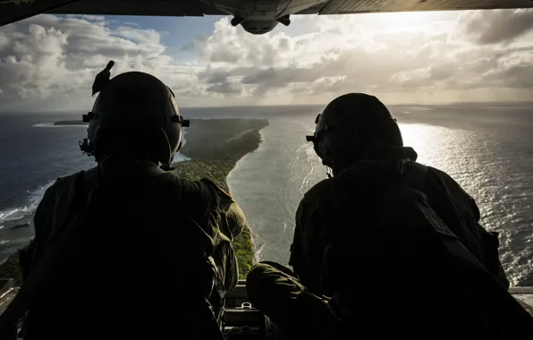 The ocean, island, Flight, pilots, military