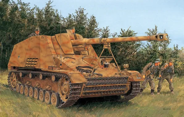 Picture figure, hornet, Rhino, the Wehrmacht, Ron Volstad, SPG, Hornisse, self-propelled artillery