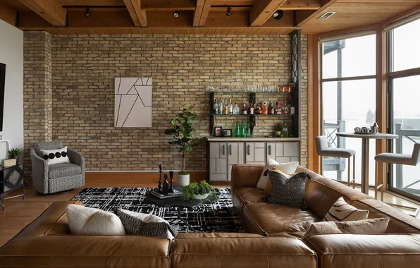 Design, style, room, interior, plants, chair, bar, sofa