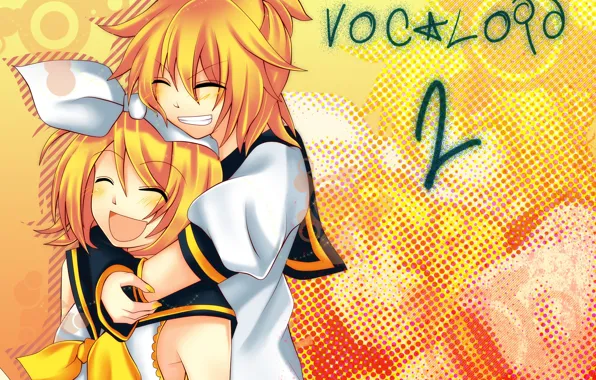 Girl, joy, anime, art, guy, Vocaloid, Vocaloid, Rin