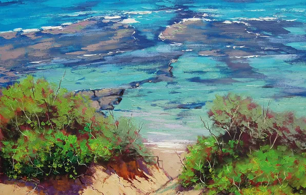 Picture ART, FIGURE, ARTSAUS, SHALLOW COASTLINE