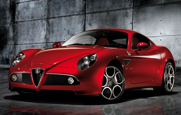 Picture Red, Machine, Alfa Romeo, Red, Car, Car, Alfa Romeo, 8C Competizione