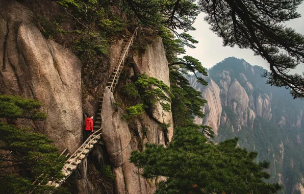 Nature, Mountains, Ladder, Landscape, Steps, Mood, The rise