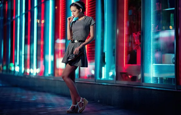 Girl, night, the city, night city