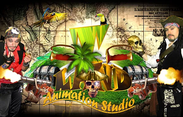 Palma, bird, island, skull, map, positive, shot, Pirates