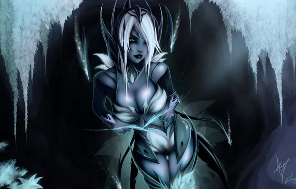 Girl, magic, plants, art, League of Legends, Elise