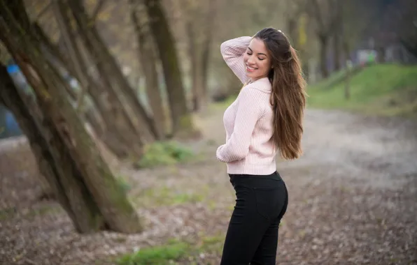 Picture girl, joy, pose, smile, Julia