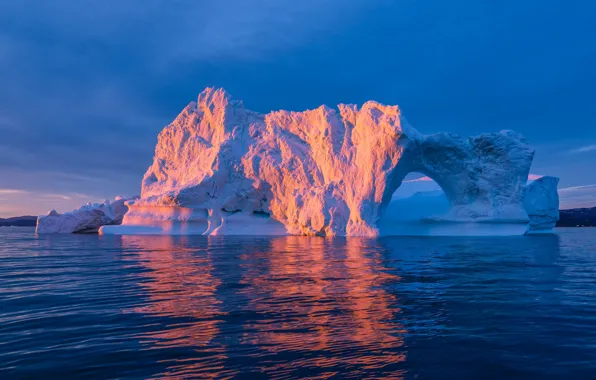 Ice, winter, sea, the sky, water, light, snow, landscape