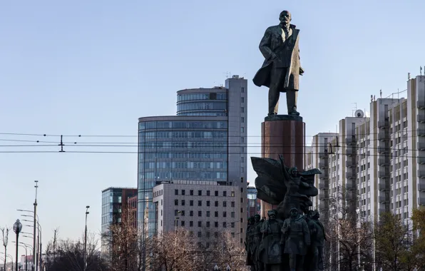 Picture building, home, monument, Moscow, Russia, Monuments To Lenin
