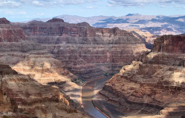 Picture the sky, mountains, river, canyon, AZ, Grand Canyon, National Park