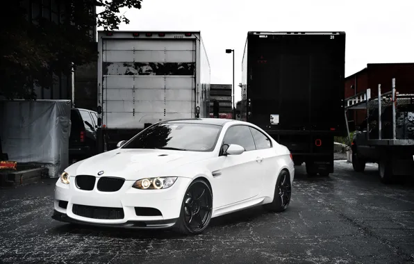 White, trucks, BMW, BMW, white, E92
