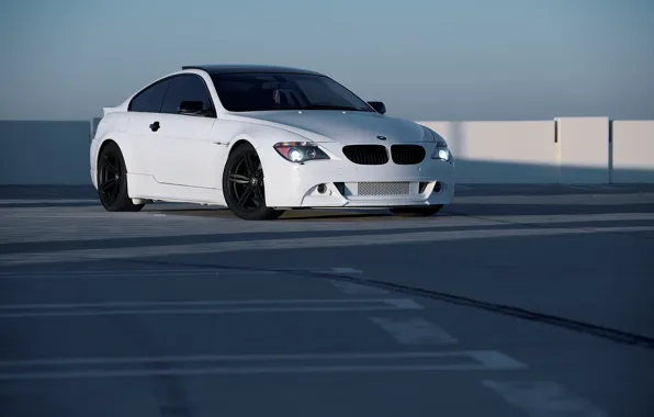 Picture white, bmw, BMW, white, e63, black rims