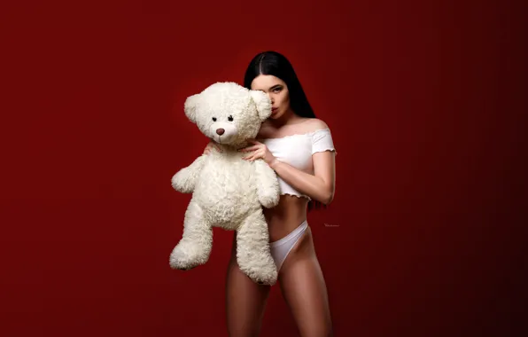 Look, pose, background, model, toy, panties, makeup, Mike