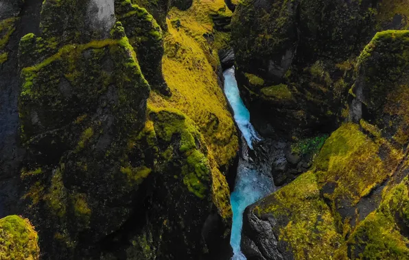 Picture nature, river, rocks, for, moss