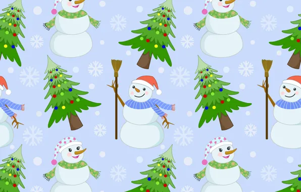 Picture decoration, background, pattern, New Year, Christmas, snowman, Christmas, background