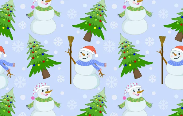 Decoration, background, pattern, New Year, Christmas, snowman, Christmas, background