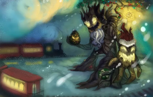 Winter, trees, new year, perfume, art, christmas or winter maokai, by laments