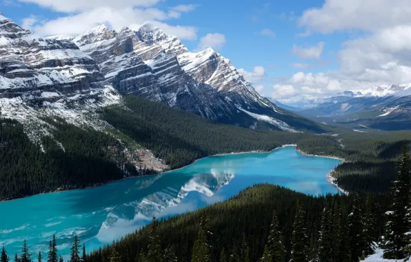 The sky, mountains, lake, Canada