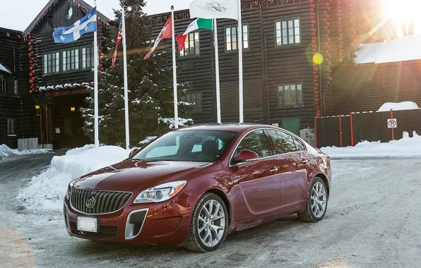 Auto, snow, flags, The hotel, Buick-Regal-GS