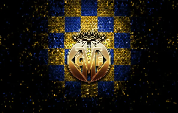 Wallpaper, sport, logo, football, La Liga, glitter, checkered, Villarreal