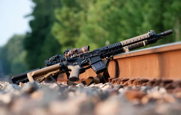 Picture weapons, rails, AR-15, assault rifle