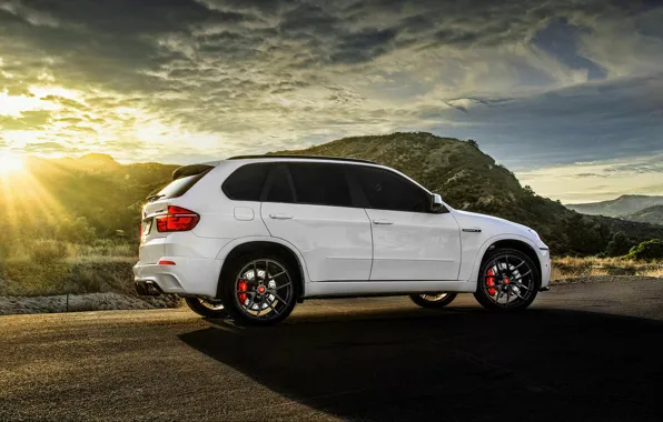 BMW, white, wheels, tuning, X5M