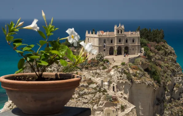 Rock, Italy, Tropea, Calabria, St. Mary's Church, uwatec