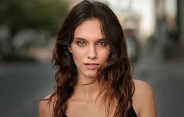 Girl, eyes, model, lips, hair, look, Martin Kühn, Janina