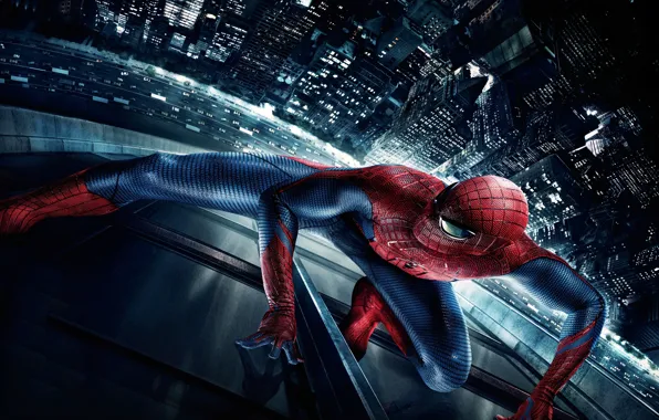 Picture night, the city, spider, new York, The Amazing Spider-Man, New spider-Man