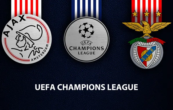 Wallpaper, sport, logo, football, UEFA Champions League, Ajax, SL Benfica, Ajax vs SL Benfica