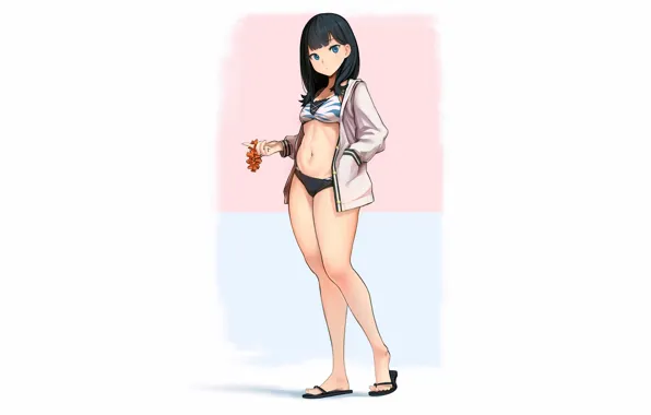 Girl, sexy, cleavage, long hair, boobs, anime, blue eyes, beautiful