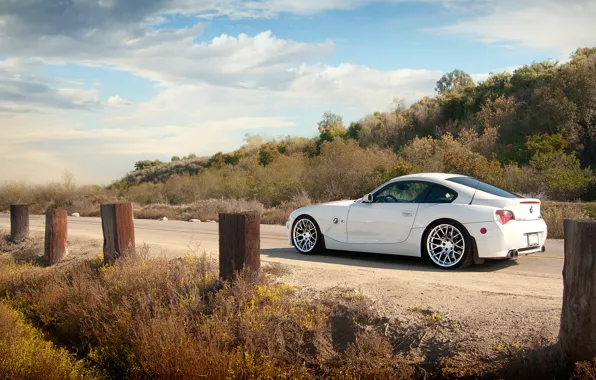 Road, BMW, BMW, white, white, Z4M