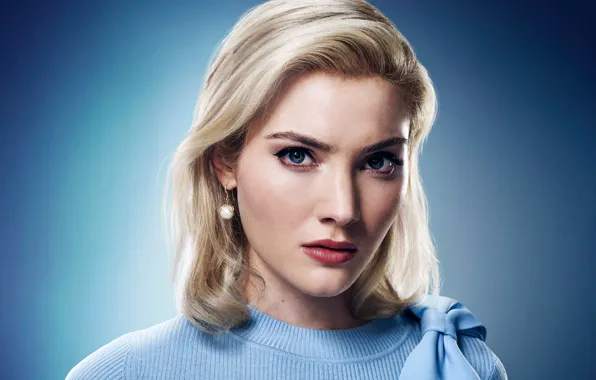 Girl, blue, background, portrait, blonde, the series, beauty, TV Series