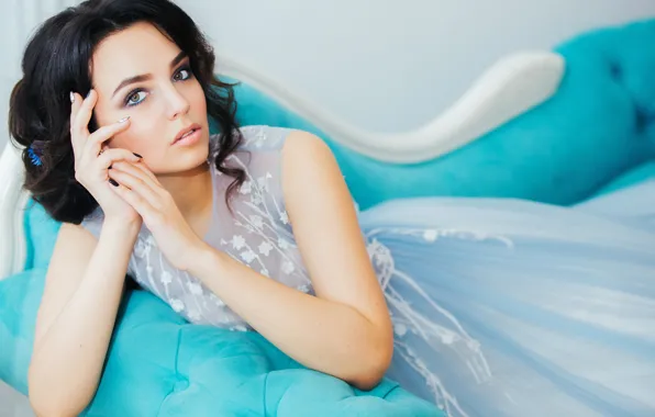 Look, dress, brunette