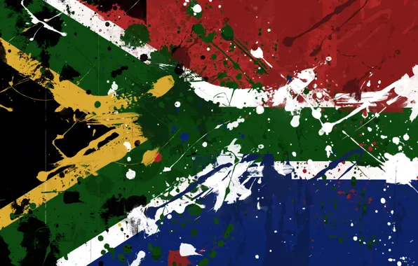 Picture paint, flag, Africa, South Africa, flag