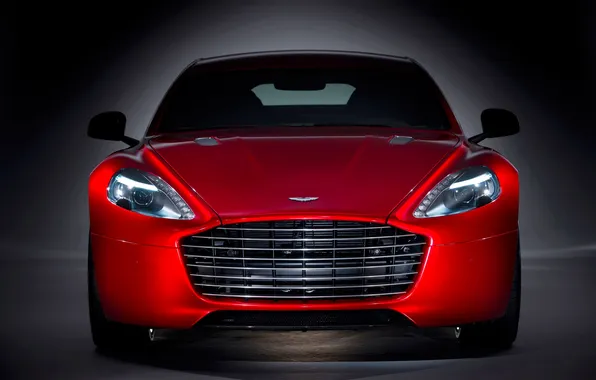 Aston Martin, Red, Machine, The hood, Lights, Aston Martin, The front, Rapid