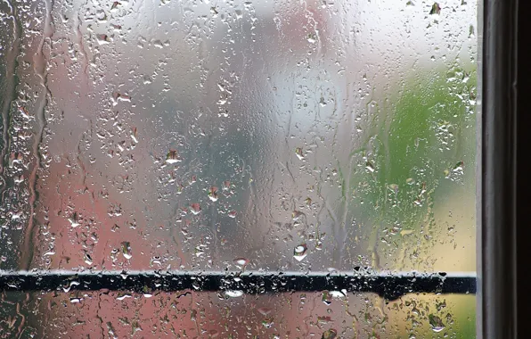Picture rain, window, handrail