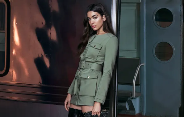 Girl, style, metro, cloak, Dua Lipa, Patrizia Pepe
