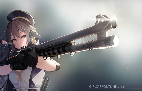 Girl, the barrel, gun, M1014, Girls Frontline