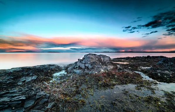 Picture sunset, coast, the evening, Norway