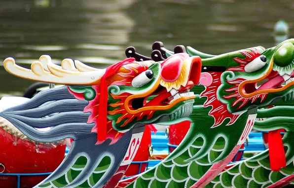 Picture holiday, boat, dragon, China